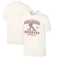 Men's  Natural Ohio State Buckeyes College Football Playoff 2024 National Champions Distressed Mascot T-Shirt