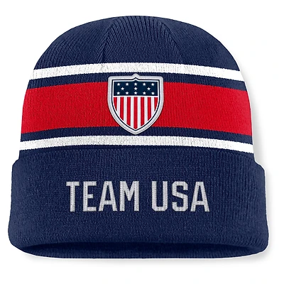 Men's Fanatics Navy/Red Team USA Victor Cuffed Knit Hat