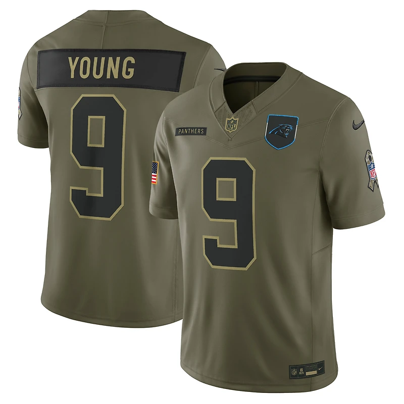 Men's Nike Bryce Young Olive Carolina Panthers 2025 Salute to Service Limited Jersey