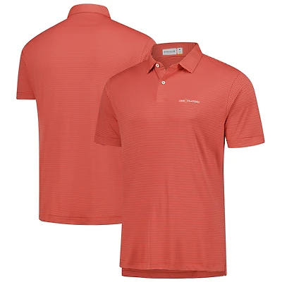 Men's Peter Millar Orange THE PLAYERS Featherweight Stripe Polo