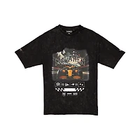 Men's New Era  Black McLaren F1 Team Acid Washed Oversized Graphic T-Shirt