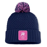Women's Fanatics Navy Milano Cortina 2026 Winter Olympics Bubble Cuffed Knit Hat with Pom