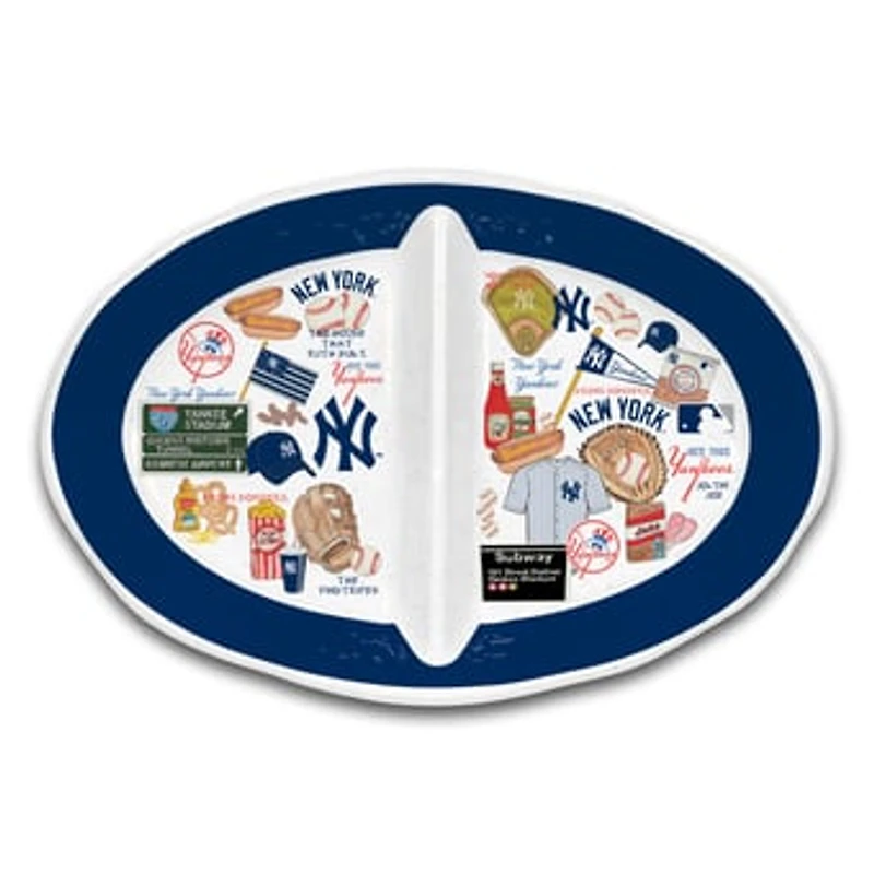 New York Yankees Heavyweight Melamine Two-Section Serving Dish