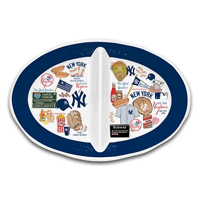 New York Yankees Heavyweight Melamine Two-Section Serving Dish