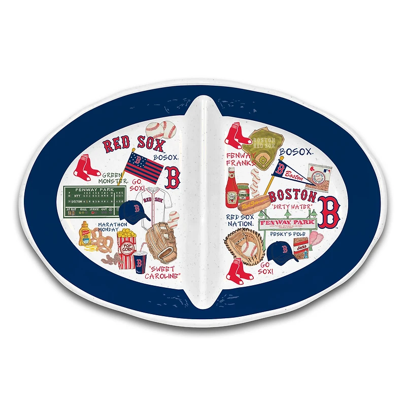 Boston Red Sox Heavyweight Melamine Two-Section Serving Dish