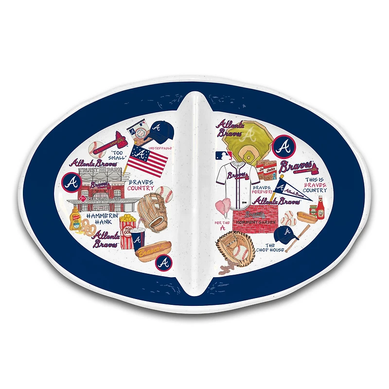 Atlanta Braves Heavyweight Melamine Two-Section Serving Dish