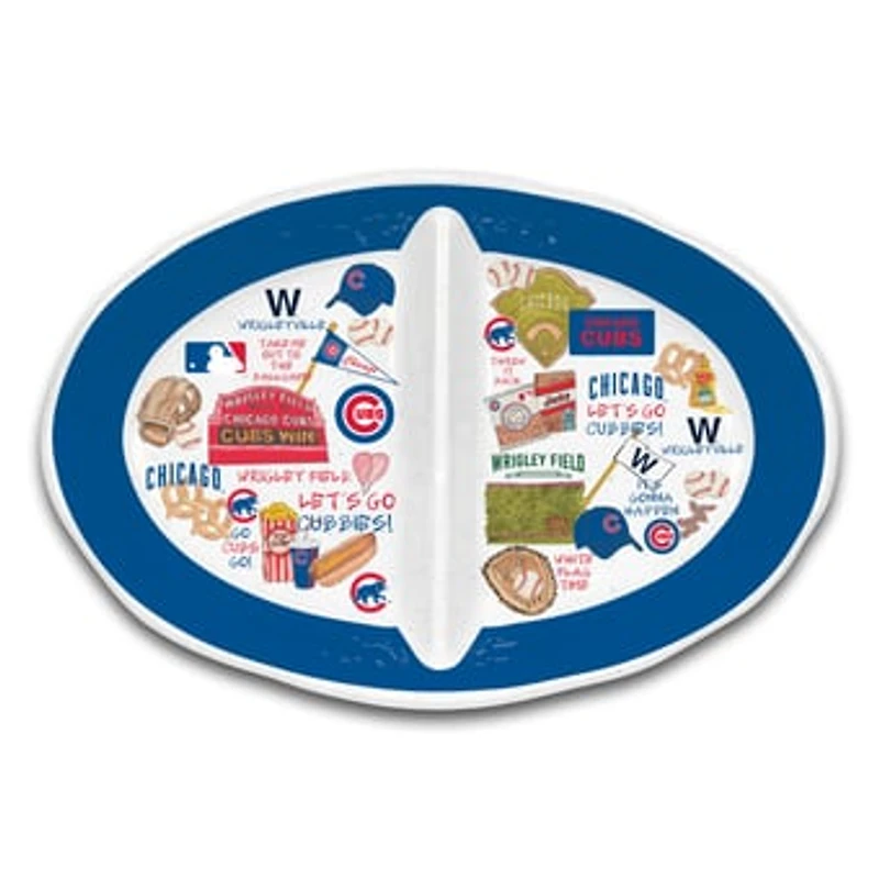 Chicago Cubs Heavyweight Melamine Two-Section Serving Dish
