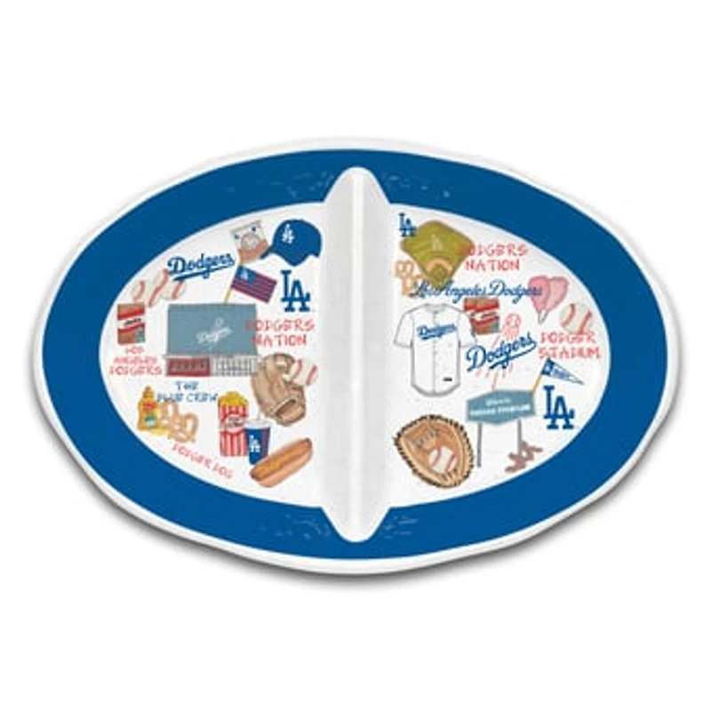 Los Angeles Dodgers Heavyweight Melamine Two-Section Serving Dish