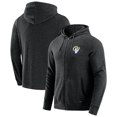 Men's J. Palmer Dark Heather Gray Los Angeles Rams Players Lounge Tri-Blend Full-Zip Hoodie