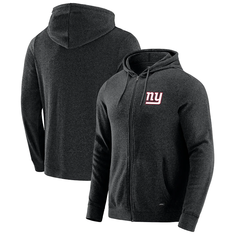 Men's J. Palmer Dark Heather Gray New York Giants Players Lounge Tri-Blend Full-Zip Hoodie