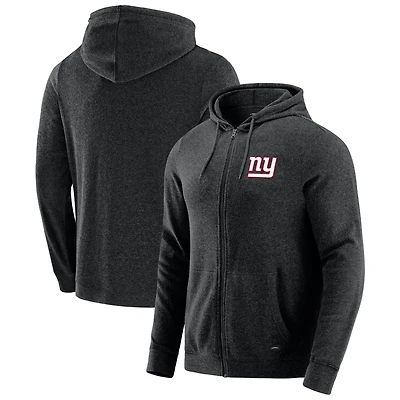 Men's J. Palmer Dark Heather Gray New York Giants Players Lounge Tri-Blend Full-Zip Hoodie