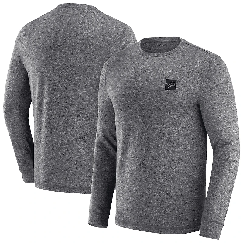 Men's J. Palmer Heather Black Detroit Lions Four Down Long Sleeve T-Shirt