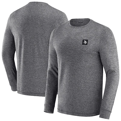 Men's J. Palmer Heather Black Minnesota Vikings Four Down Long Sleeve T-Shirt