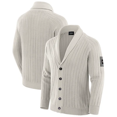 Men's J. Palmer Gray New York Jets The Playmaker Cardigan Raglan Sweater