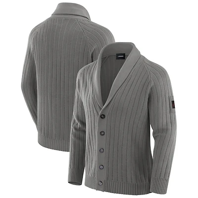 Men's J. Palmer Graphite Buffalo Bills The Playmaker Cardigan Raglan Sweater