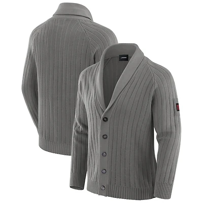 Men's J. Palmer Graphite New York Giants The Playmaker Cardigan Raglan Sweater