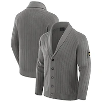 Men's J. Palmer Graphite Pittsburgh Steelers The Playmaker Cardigan Raglan Sweater