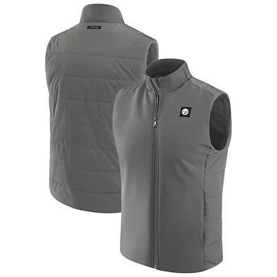 Men's J. Palmer  Graphite Pittsburgh Steelers Front Office Full-Zip Vest