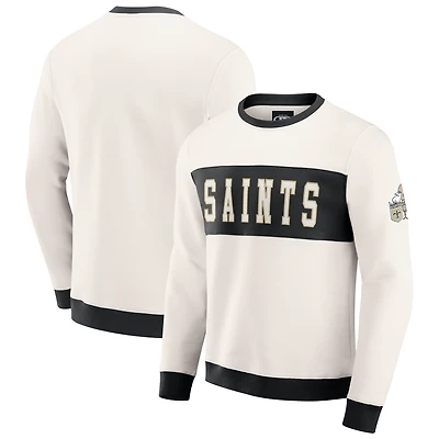 Men's Darius Rucker Collection by Fanatics  Cream New Orleans Saints Colorblock Crewneck Sweatshirt