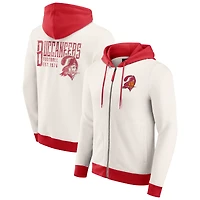 Men's Darius Rucker Collection by Fanatics Cream Tampa Bay Buccaneers Distressed Graphics Full-Zip Hoodie