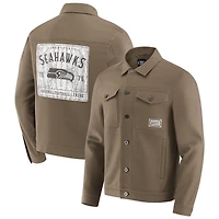 Men's NFL x Darius Rucker Collection by Fanatics Tan Seattle Seahawks Trucker Full-Snap Jacket