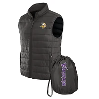 Men's NFL x Darius Rucker Collection by Fanatics Gray Minnesota Vikings Packable Full-Zip Vest with Travel Bag