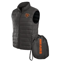 Men's NFL x Darius Rucker Collection by Fanatics Gray Chicago Bears Packable Full-Zip Vest with Travel Bag