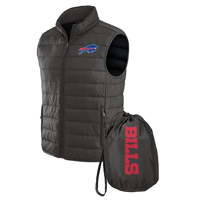 Men's NFL x Darius Rucker Collection by Fanatics Gray Buffalo Bills Packable Full-Zip Vest with Travel Bag