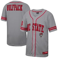 Men's Colosseum Gray NC State Wolfpack Free Spirited Baseball Jersey