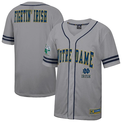 Men's Colosseum Gray Notre Dame Fighting Irish Free Spirited Baseball Jersey