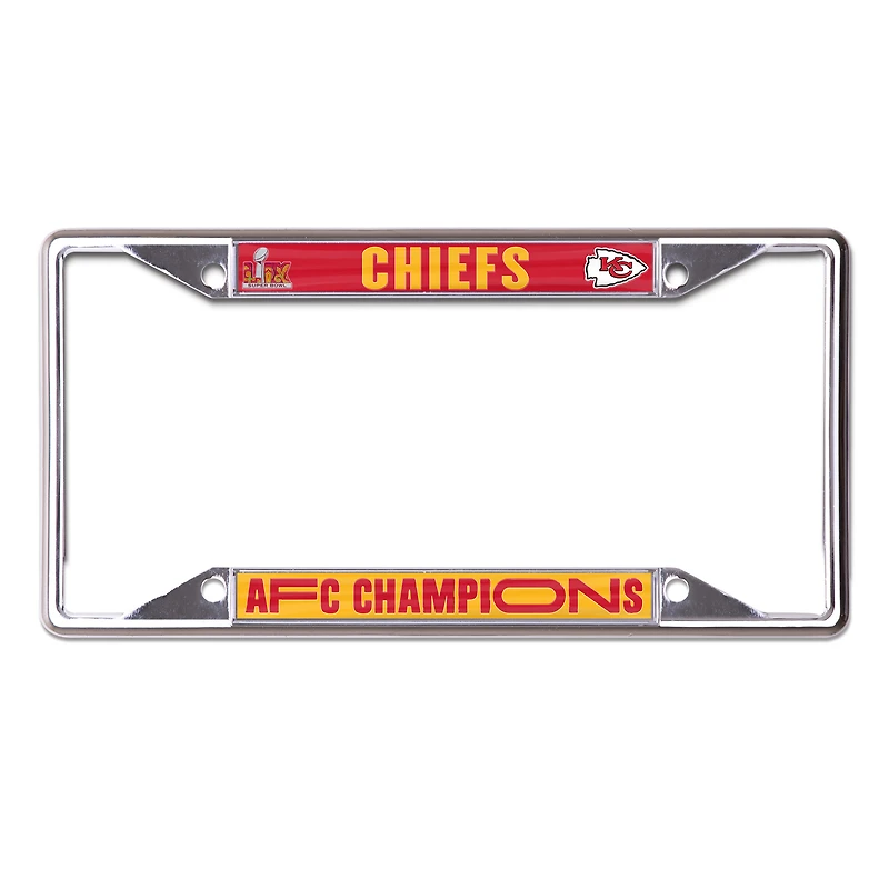 WinCraft Kansas City Chiefs 2024 AFC Champions Laser Cut Metal License Plate Frame
