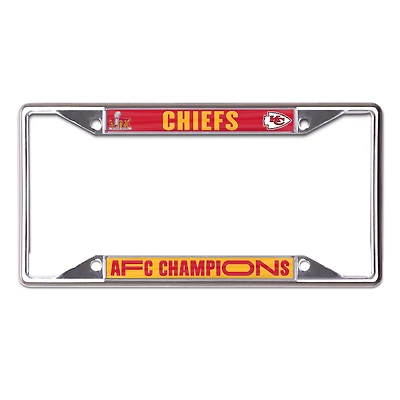 WinCraft Kansas City Chiefs 2024 AFC Champions Laser Cut Metal License Plate Frame