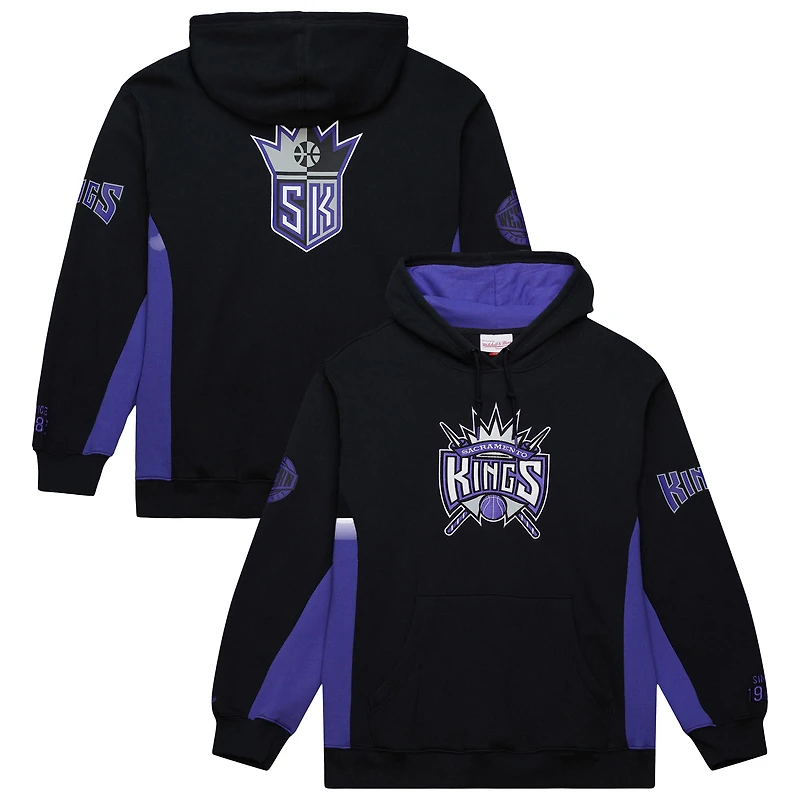 Men's Mitchell & Ness Black Sacramento Kings Hardwood Classics Team Origins Fleece Pullover Hoodie