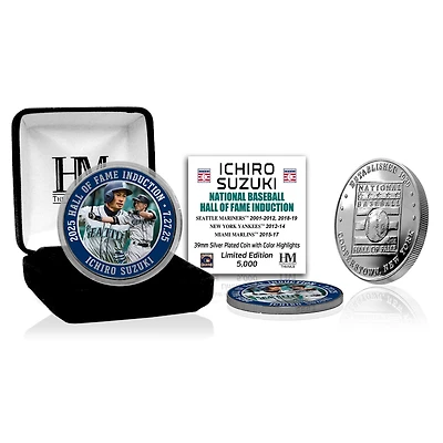Highland Mint Ichiro Suzuki Seattle Mariners 2025 National Baseball Hall of Fame Silver Coin