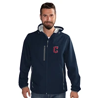 Men's G-III Sports by Carl Banks  Navy Cleveland Guardians Double Play Hooded Lightweight Full-Zip Jacket