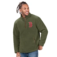 Men's G-III Sports by Carl Banks  Hunter Green Boston Red Sox Everest Fleece Quarter-Zip Jacket