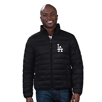 Men's G-III Sports by Carl Banks Black Los Angeles Dodgers Packable Neck Pillow Full-Zip Puffer Jacket