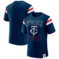 Men's Darius Rucker Collection by Fanatics Navy Minnesota Twins Distressed Sleeve Stripe T-Shirt