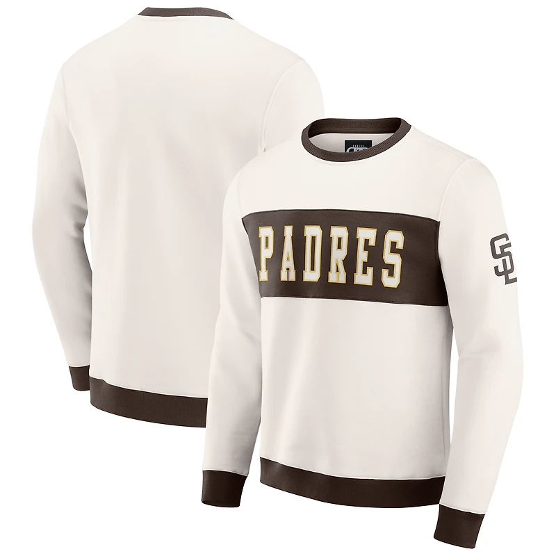 Men's Darius Rucker Collection by Fanatics  Cream San Diego Padres Colorblock Crewneck Sweatshirt