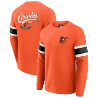 Men's Darius Rucker Collection by Fanatics Orange Baltimore Orioles Waffle-Knit Raglan Long Sleeve Henley T-Shirt