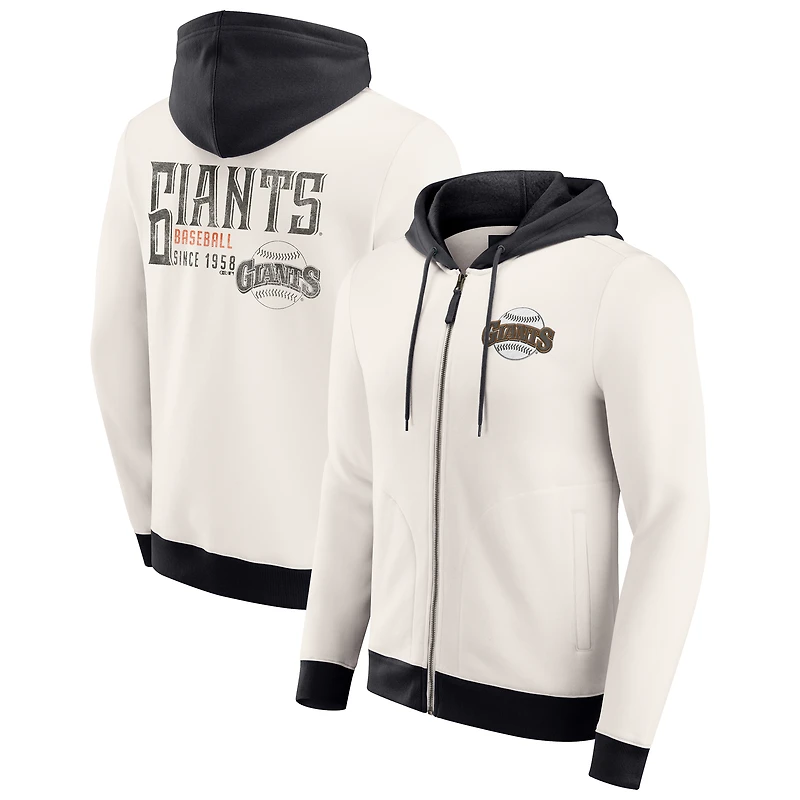 Men's Darius Rucker Collection by Fanatics  Cream San Francisco Giants Polar Fleece Full-Zip Hoodie