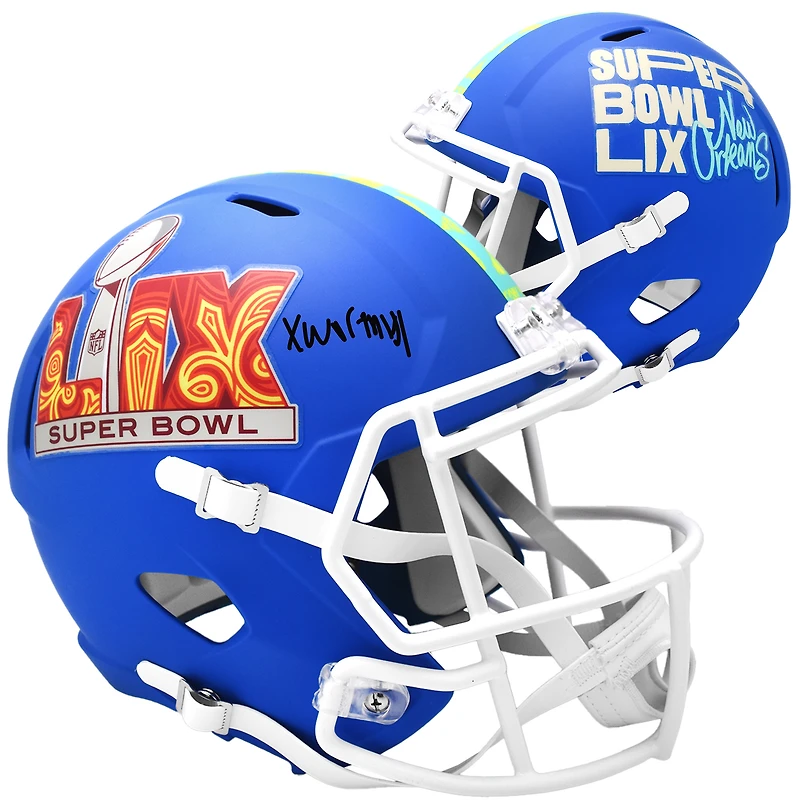 Xavier Worthy Kansas City Chiefs Autographed Super Bowl LIX Riddell Speed Replica Helmet