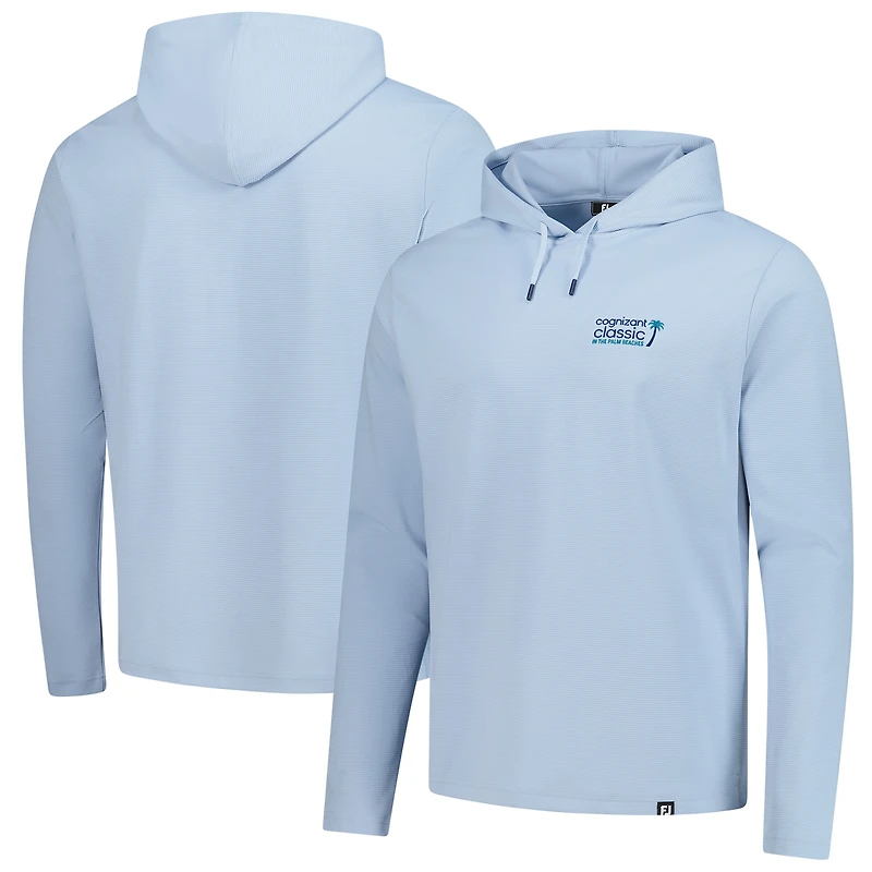 Men's FootJoy Light Blue Cognizant Classic Ottoman Jacquard Pullover Hoodie