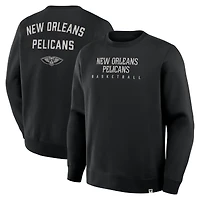 Men's Fanatics Black New Orleans Pelicans Crossover Collection Defensive Rotation Drill Premium Pullover Sweatshirt