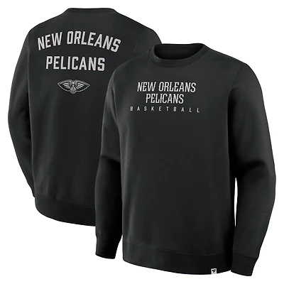 Men's Fanatics Black New Orleans Pelicans Crossover Collection Defensive Rotation Drill Premium Pullover Sweatshirt