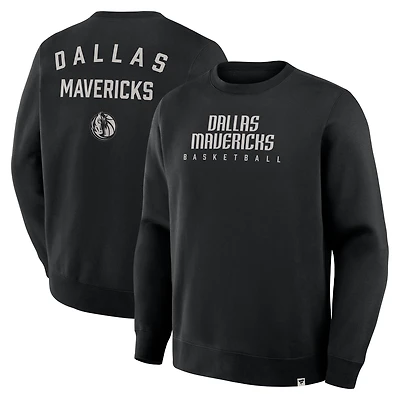 Men's Fanatics Black Dallas Mavericks Crossover Collection Defensive Rotation Drill Premium Pullover Sweatshirt