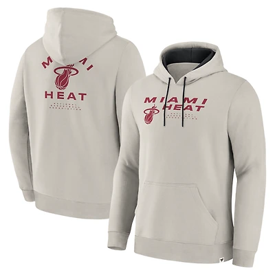 Men's Fanatics Off White Miami Heat Crossover Collection Blocked Shot Premium Pullover Hoodie