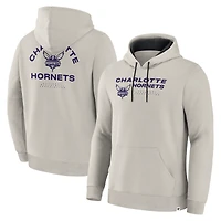 Men's Fanatics Cream Charlotte Hornets Crossover Collection Blocked Shot Premium Pullover Hoodie