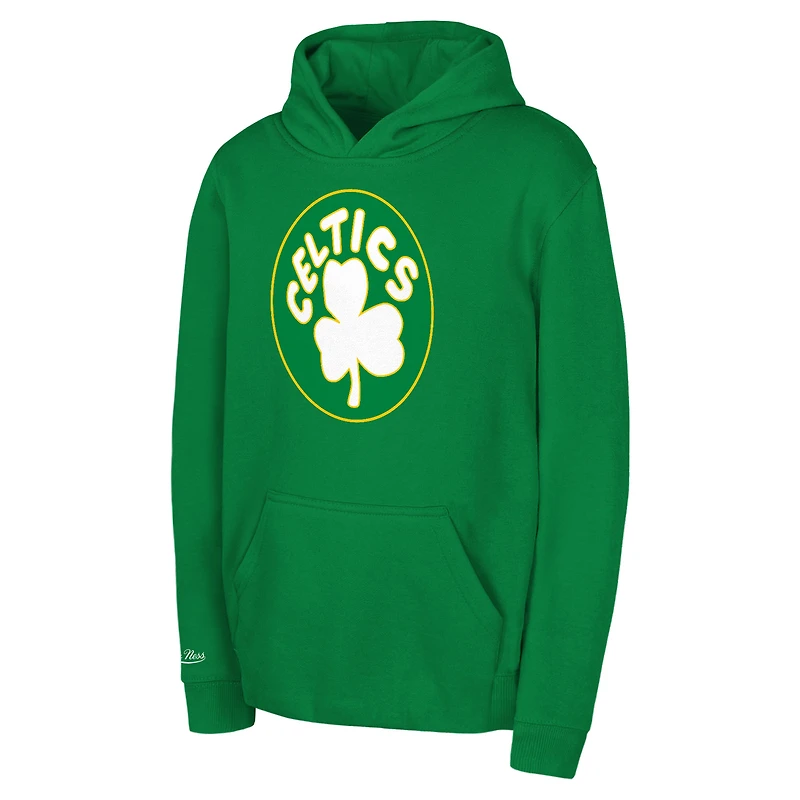 Preschool Mitchell & Ness Kelly Green Boston Celtics Retro Logo Pullover Hoodie