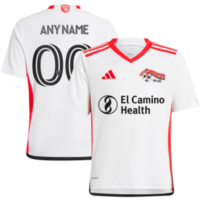 Youth adidas  White San Jose Earthquakes 2025 The 50 Kit Replica Custom Jersey